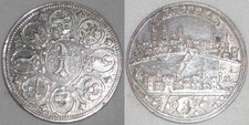 1700-1739 Silver Coin Switzerland Quarter Thaler Basel City View KM# 122 XF+