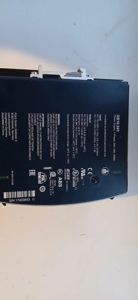 Puls Dimension QS10 Power Supply AC 100-240V DC 24-28v 10A. 1-phase Power Supply - Image 3 of 4