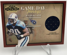 JEVON KEARSE JERSEY Card 2001 Playoff HONORS GAME DAY JERSEY Relic TITANS EAGLES