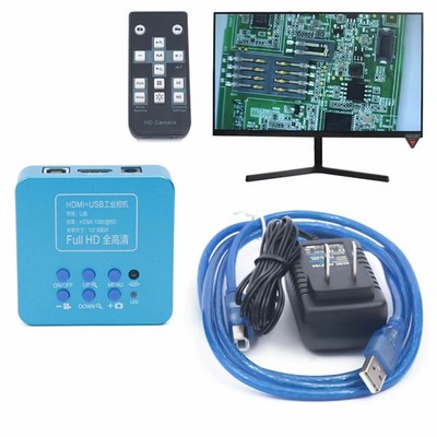 HD 1080p HDMI Industrial Camera Digital Video Microscope Mount Camera USB Blue