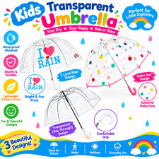 Kinder Transparent Kuppel Regenschirm Kinder PVC Klar Brolly Zuf&auml;llige Farben