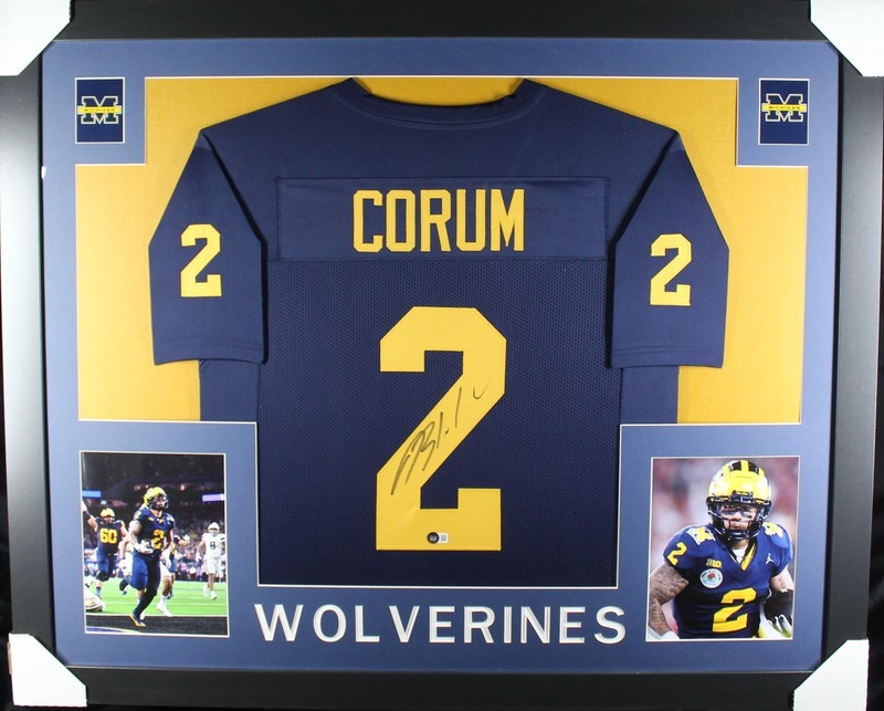 BLAKE CORUM Signed/Autographed Custom Jersey in 35x43 Frame  - Beckett/BAS