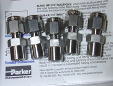 PARKER 2-1/8 ZHLW2-SS Weldlok Tube Fitting 1/8", Buttweld Connector ,New (05-Pk)