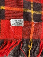 VTG Wool Blanket Faribo Fluff Loomed MN Woolen Mill Co Fringe Throw 52 By 54