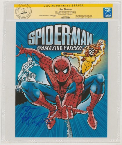 CGC SS SIGNED Dan Gilvezan Spider-man & His Amazing Friends Animated Show Photo