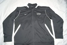 nike baylor bears volleyball full zip jacket men's XL gray w/ white mock neck