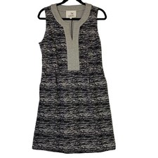 Anthropologie Tabitha Black Marled Sleeveless Knit Sheath Dress Size 10