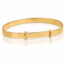 14K Yellow Gold Polished Expandable Baby Bangle