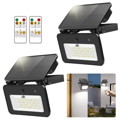 2x LED Solarleuchte mit Bewegungsmelder Außen Solar Lampe Fluter Sensor Strahler