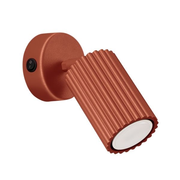 Applique aluminium ocre rouge GU10 Karbon Switch pour ne plus chercher l'interrupteur