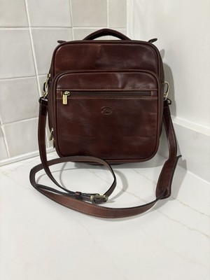 Tony Perotti Italian Leather Crossbody Bag   Brown Messenger Shoulder Bag Luxury