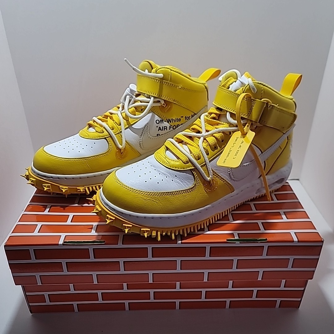 Nike Off-White Air Force 1 Mid SP “Varsity Maize” Used Size 10.5 w