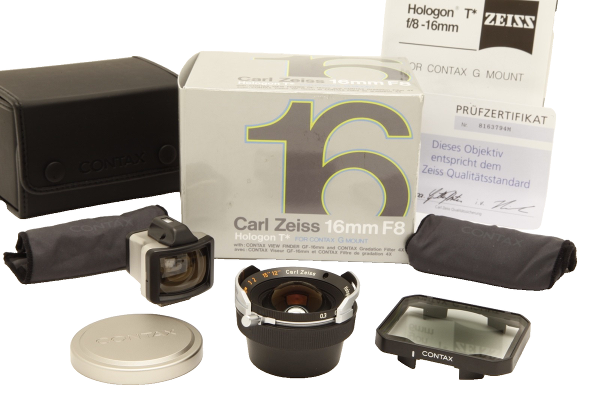 Mint Contax Zeiss Hologon 16mm f8 T* Lens with Finder for Contax G