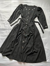 Vintage Dirndl Dress Trachten Oktoberfest Embroidered Edelweiss Bavarian EU 42