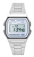Casio Vintage Digital Edelstahl Mit Quarz Silber Zifferblatt A158WEA-7 Unisexuhr