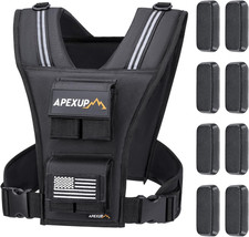Adjustable Weighted Vest Men 20Lbs/30Lbs/40Lbs Weights with Reflective Stripe, W