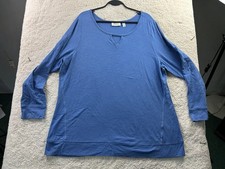 d&co Active Women's Blue 2XL Cotton Spandex Long Sleeve Top