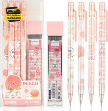 Cute Mechanical Pencil Set, 4 Pcs 0.5Mm Kawaii Mechanical Pencils with 1 Tubes H