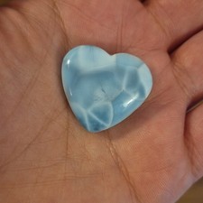 Heart-Shaped Blue and White- Larimar Atlantis...