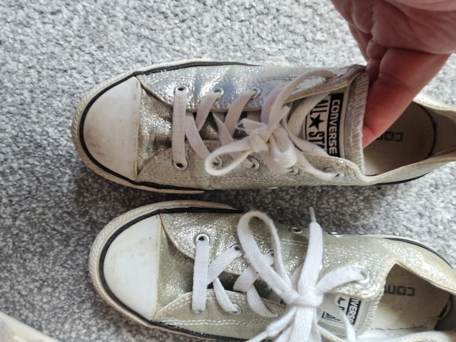 Junior All Star Converse Silver glitter converse taglia 2