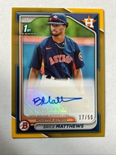 2024 Bowman Gold Auto BRICE MATTHEWS 1st Bowman RC Houston ASTROS #PPRA-BM,  /50