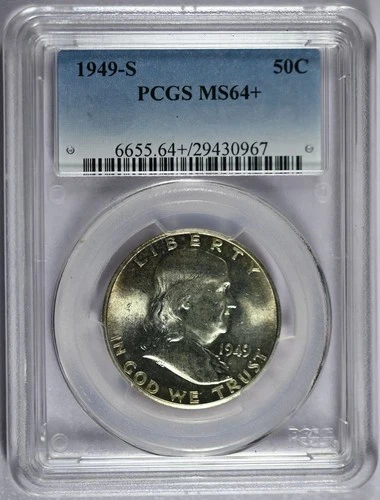 1949-S PCGS MS64+ Franklin Silver Half