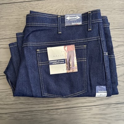 Basic Editions Comfort Action Strength Men s Jeans Flex Waistband 46 X 32 NWT