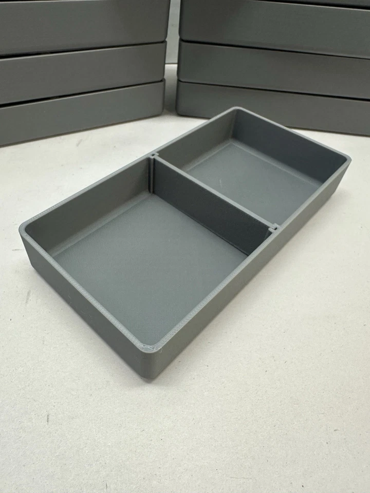 10 工具箱箱箱- 6 英寸 x 3 英寸 x 1 英寸深带分隔板(实际尺寸)- 灰色 — 第 2/4 张图片