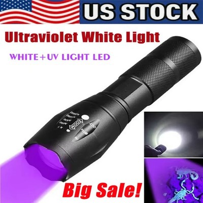 UV Flashlight Black Light Super Bright 120000lm Torch Ultra Violet Lamp LED