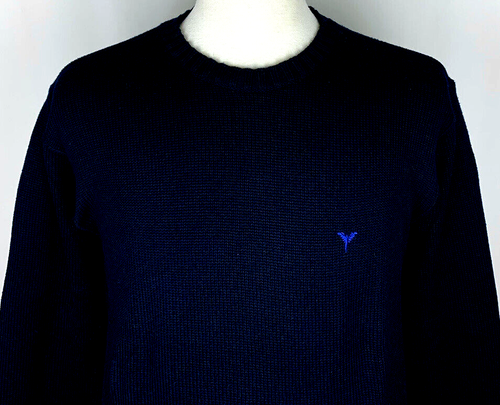 VTG CARLO COLUCCI Mens SIZE 52 (L) Midnight Blue Pullover Crewneck Knit Sweater - Picture 3 of 7