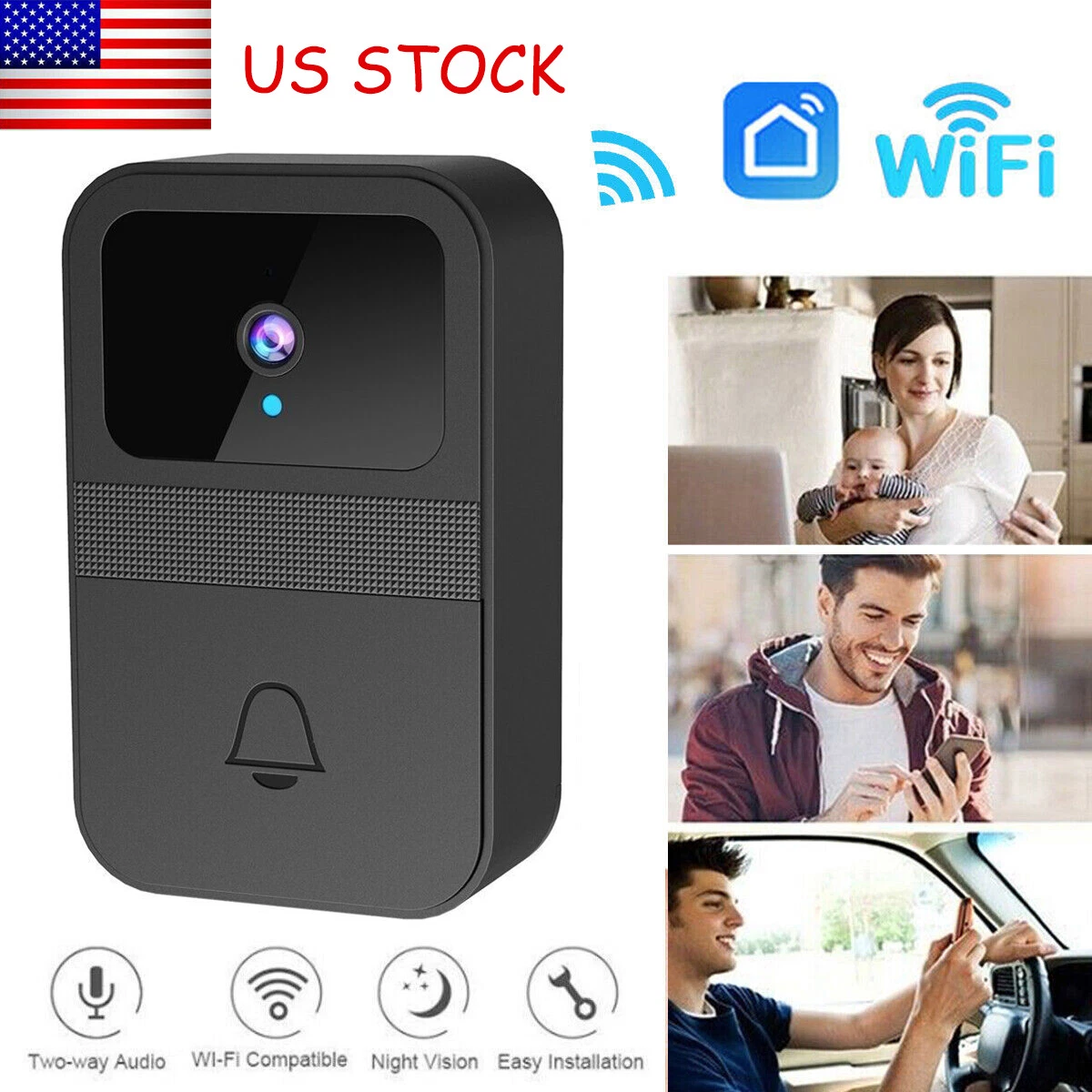 Tuya Smart Video Doorbell, Waterproof Wireless Camera With Night Vision,  APP Control, Call Intercom, Video Doorbell For Apartments, Door Bell Ring  For Phone Home Security From Retechs, $6.68 | DHgate.Com