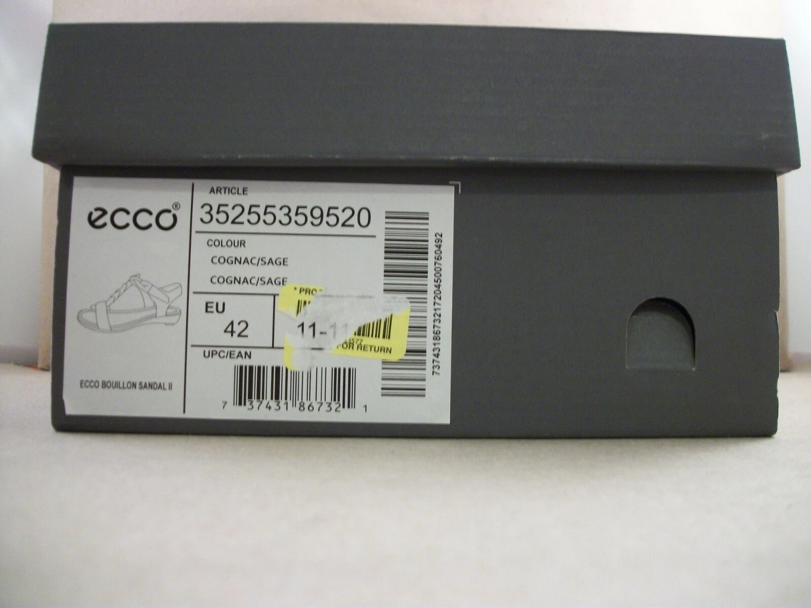 Nuovi sandali donna ECCO Bouillon II in pelle cognac salvia US taglia 11 11 5