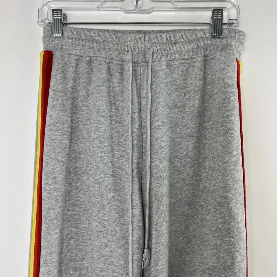 Pantalones deportivos Wild Honey gris medio a rayas cintura elástica retro para mujer Foto 2 de 4