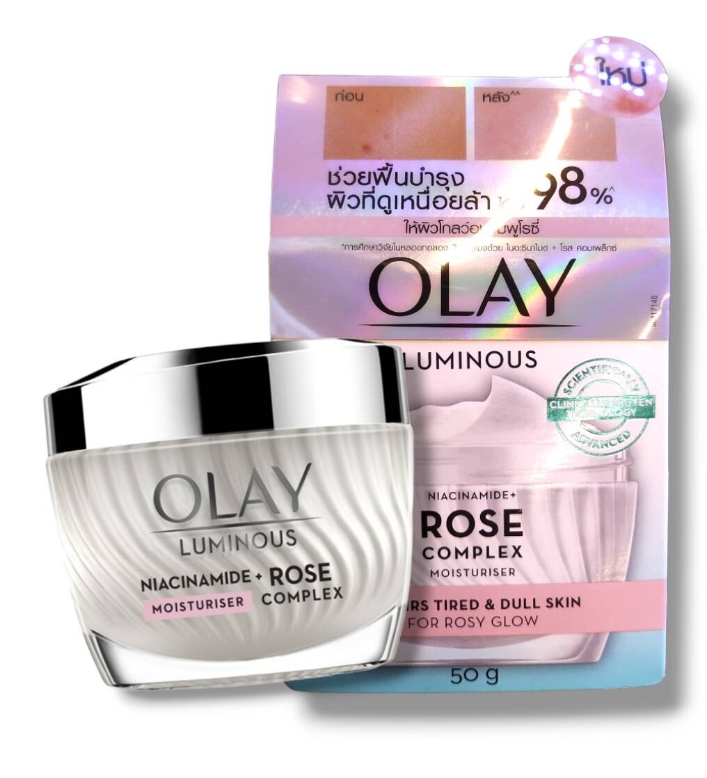 コスメ/ヘルスケア OLAY LUMINOUS MOISTURISER 50g 50g Olay Luminous Niacinamide+Rose Moisturizer Repair Tired Dull