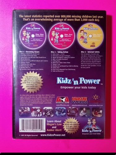 Kidz 'n Power Abduction Prevention 3 Pack DVD Set Factory Sealed (Read) - Picture 2 of 3