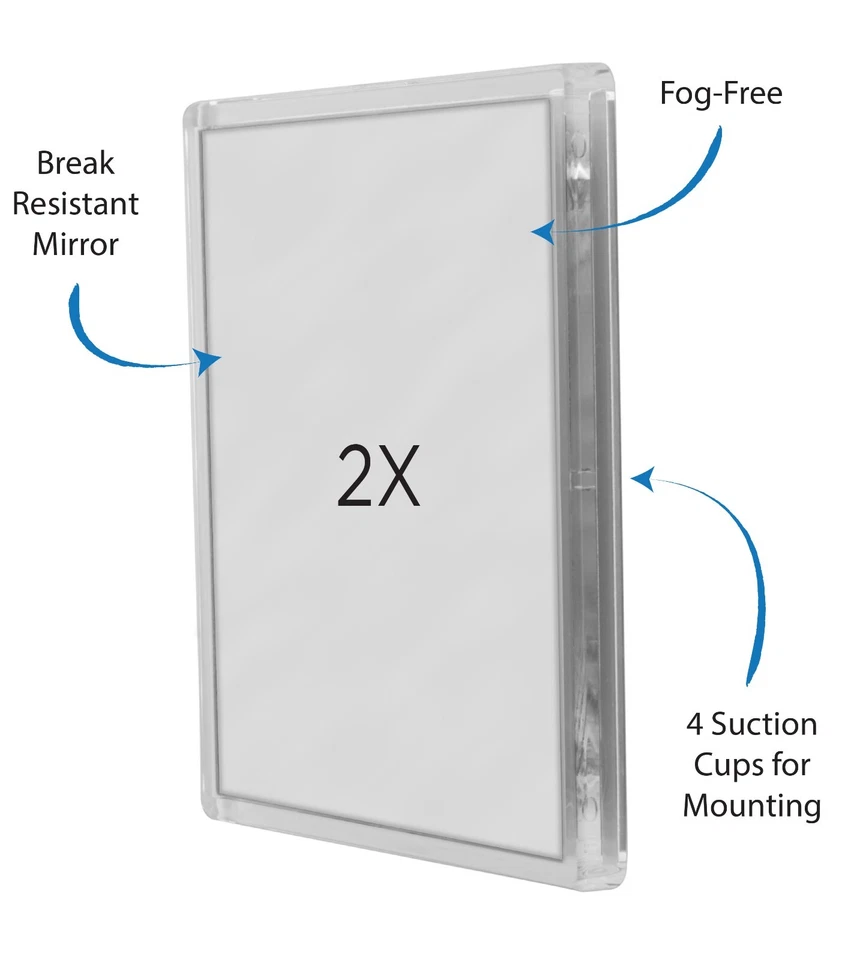 Espejos de ducha sin niebla Zadro con aumento 2X y montaje con ventosa Foto 2 de 4