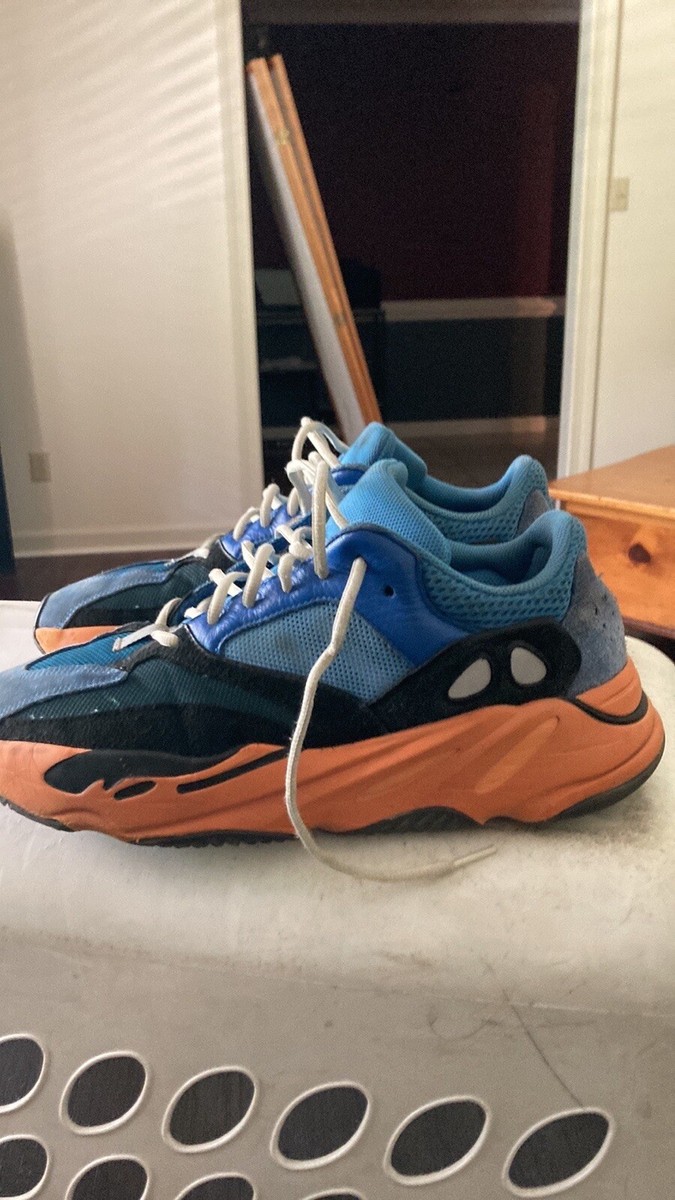 yeezy 700 bright blue on feet