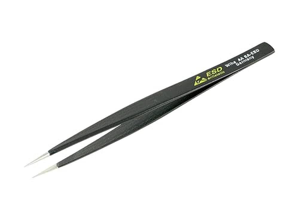 (TG. 130mm, with Fine Point) Wiha 44501 AA SA-130 mm ESD Safe Pinzette, 130 mm,