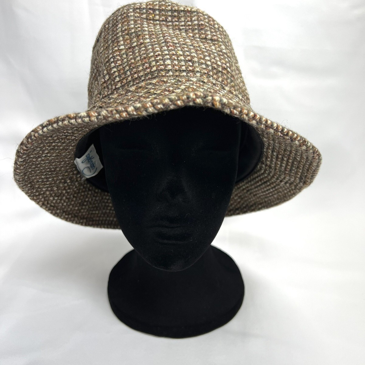 Vintage Wool Tweed Bucket Hat Lined Multicolored Cappagallo Union
