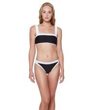 Sanctuary Printed Bikini Top Women's Swimsuit Bland and white Size Small