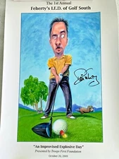 RARE DAVID FEHERTY TROOPS FIRST ANNUAL  IEO GOLF SOUTH TOURN SIGNED POSTER   C40