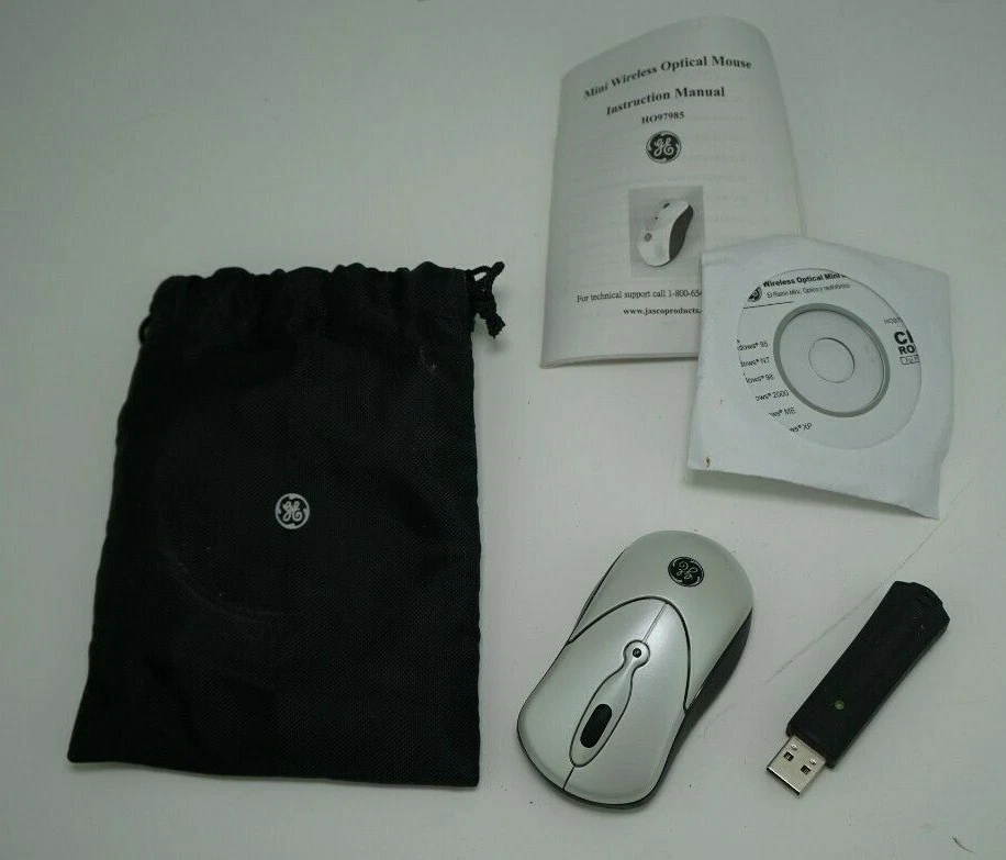 GE Mini Wireless Optical Mouse HO97985 White & Black  - Image 2 of 4