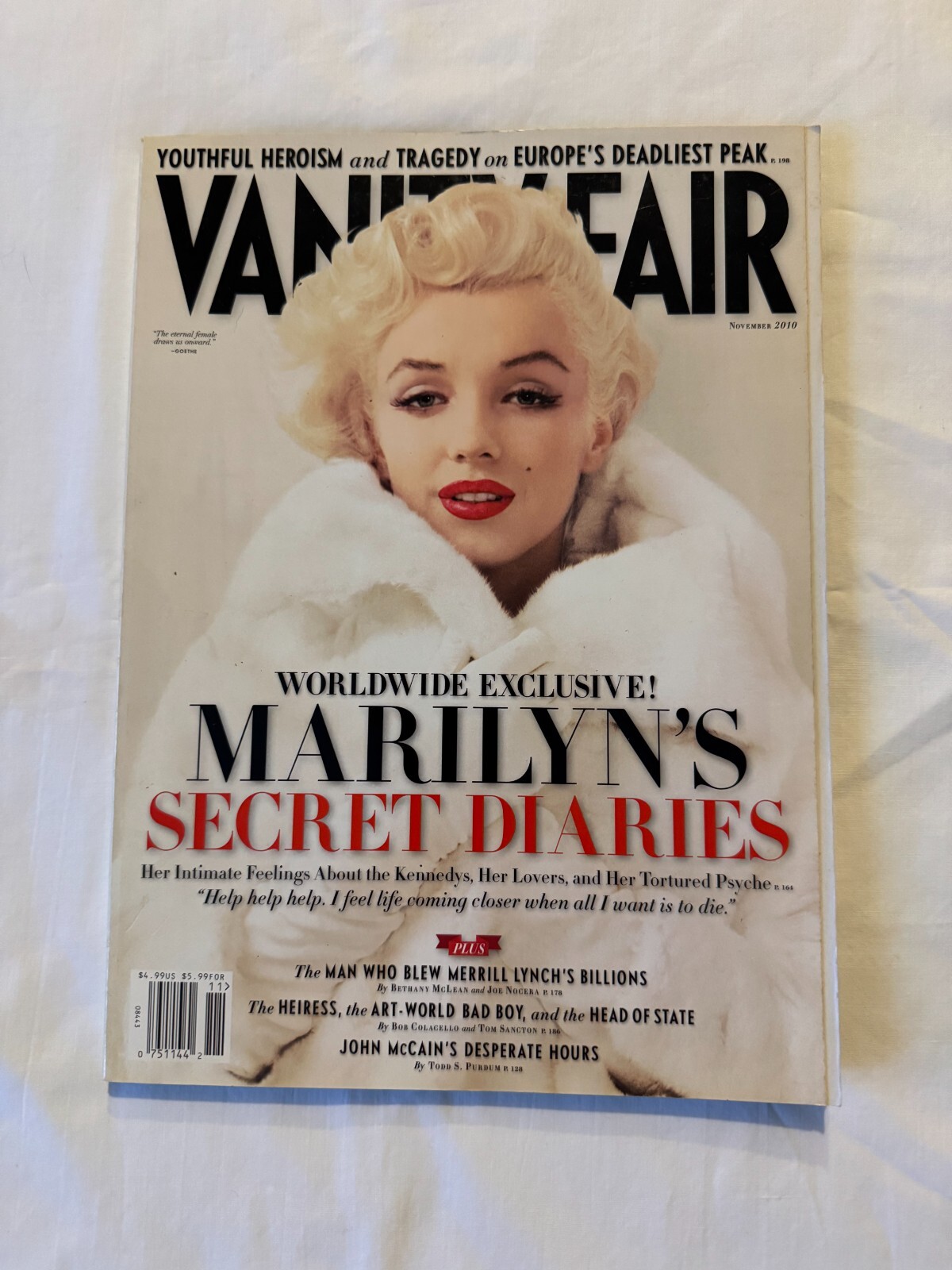 Vanity Fair Nov 2010 - Marilyn Monroe's Secret Diaries - Historic Issue