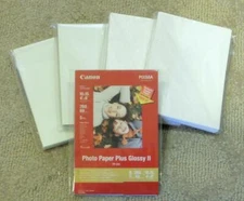 4 PACKS OF 50 GLOSSY PHOTO PAPER SHEETS + CANON PIXMA PHOTO PAPER PLUS GLOSSY #5