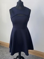 MY HEART SE NAVY BLUE SMART SKATER WORK PARTY OCCASION CUT OUT DRESS BNWTs L 14