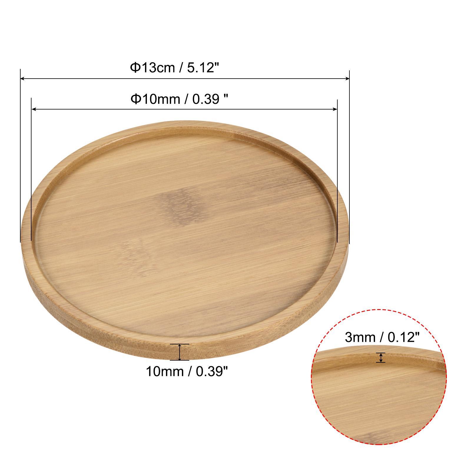 Sourcing Map Soucoupe En Bambou 13cm Lot De 2 - Plateau Égouttoir Naturel Pour Pots De Fleurs
