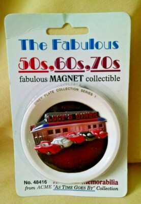 LUCY'S DINER MAGNET STAND NEW ACME FABULOUS 50S 60S 70S #48416 AS TIME GOES BY.