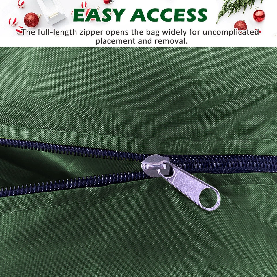 Large Christmas Tree Storage Bag Fits Up to 9FT Zipper Container Box w/Handles - Image 4 of 4