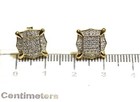 New 925 gold plated  .33ct diamond flat screen stud earrings unique — photo 5