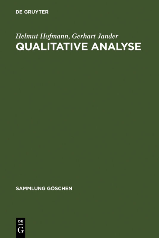 Thumbnail - Helmut Hofmann; Gerhart Jander / Qualitative Analyse
